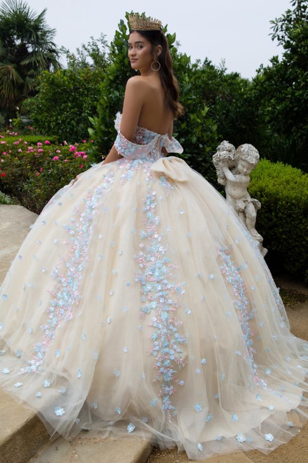 Embellished Glitter Sweetheart Neckline Quinceanera Dress by GLS by Gloria - GL3504