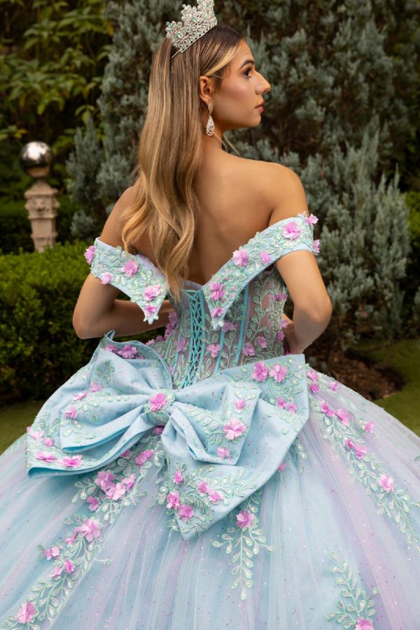 Applique Glitter Sweetheart Neckline Quinceanera Dress by GLS by Gloria - GL3523