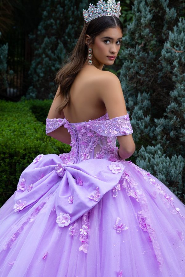 3D Butterfly Flower Applique Quinceanera Dress by GLS by Gloria - GL3524