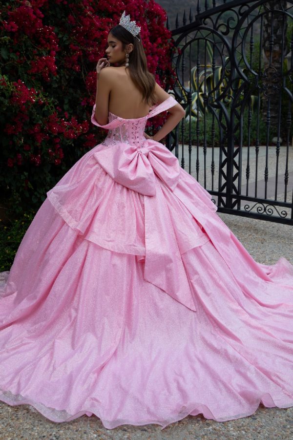 Embellished Glitter Off Shoulder Quinceanera Dress by GLS by Gloria - GL3527