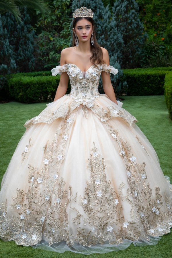 Embroidery Glitter Sweetheart Quinceanera Dress by GLS by Gloria - GL3528