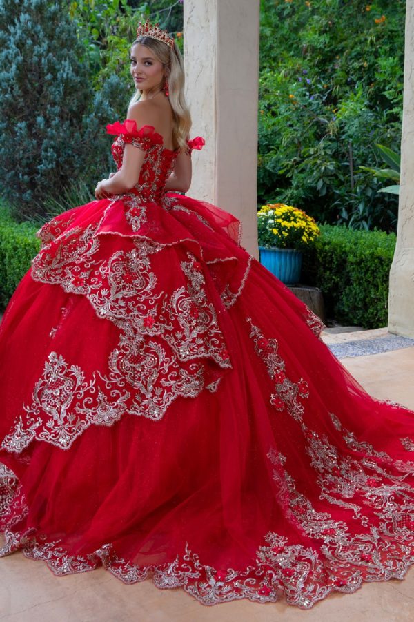 Embroidery Glitter Sweetheart Quinceanera Dress by GLS by Gloria - GL3528