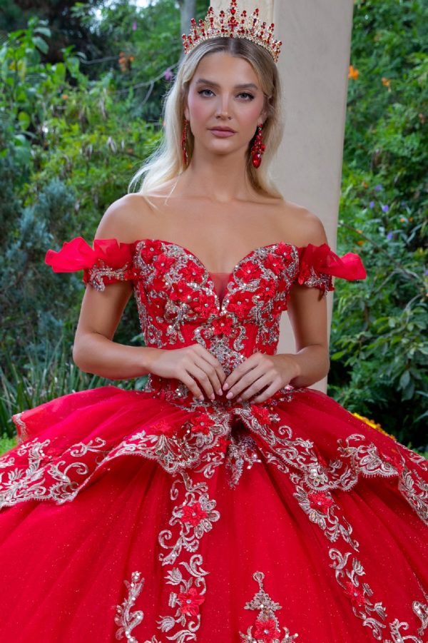 Embroidery Glitter Sweetheart Quinceanera Dress by GLS by Gloria - GL3528