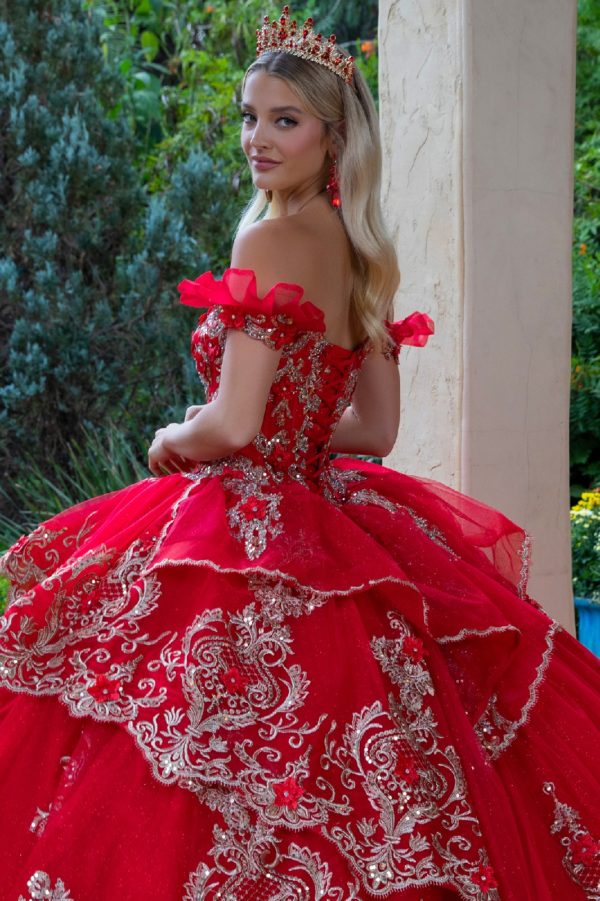 Embroidery Glitter Sweetheart Quinceanera Dress by GLS by Gloria - GL3528