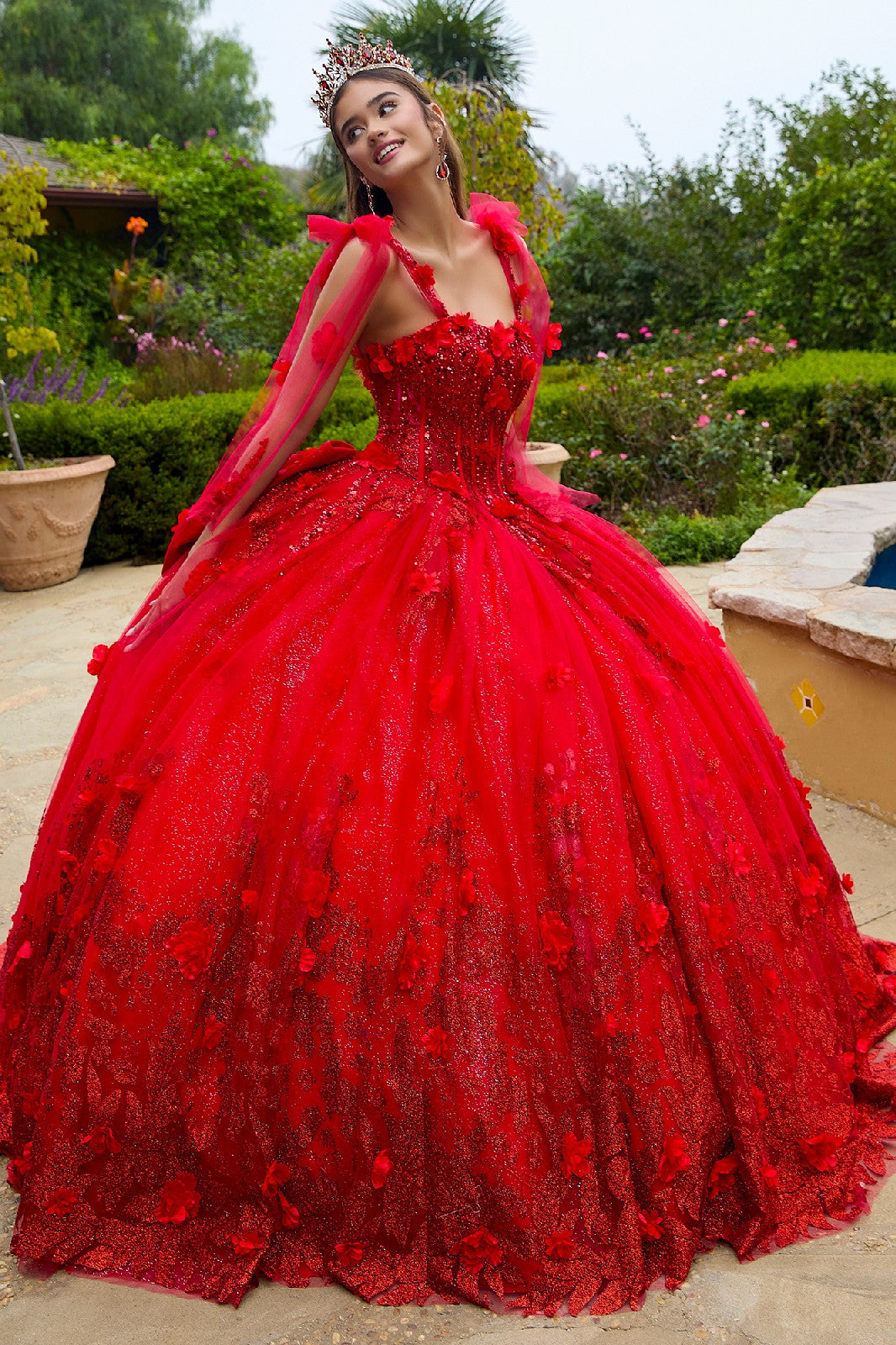 3D Flower Applique Sweetheart Quinceanera Dress by GLS by Gloria - GL3529