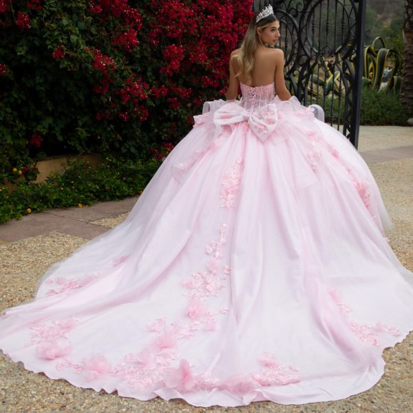 Strapless 3D Flower Applique Quinceanera Dress by GLS by Gloria - GL3549