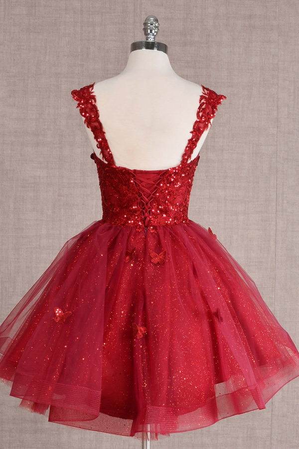 Elizabeth K - GS3186 - Sequin Sweetheart Neckline Cocktail Dress - Short
