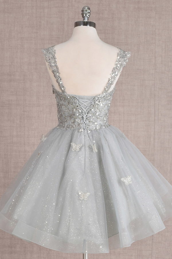 Elizabeth K - GS3186 - Sequin Sweetheart Neckline Cocktail Dress - Short
