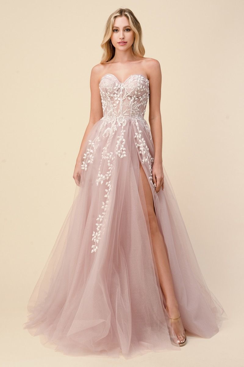 Strapless A-Line Tulle Ballgown by Andrea & Leo Couture A1029 - Special Occasion