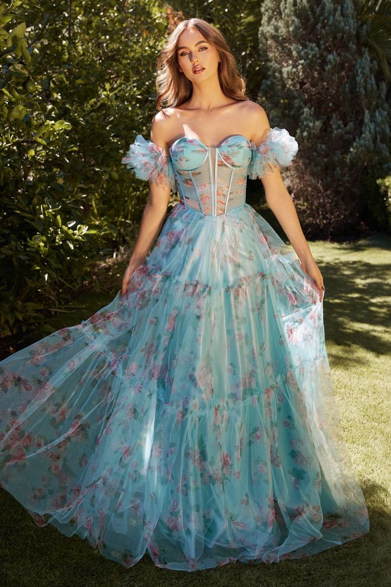 Off The Shoulder A-Line Formal Evening Gown by Andrea & Leo Couture - Ariststyles Off The Shoulder A-Line Formal Evening Gown by Andrea & Leo Couture - Ariststyles
