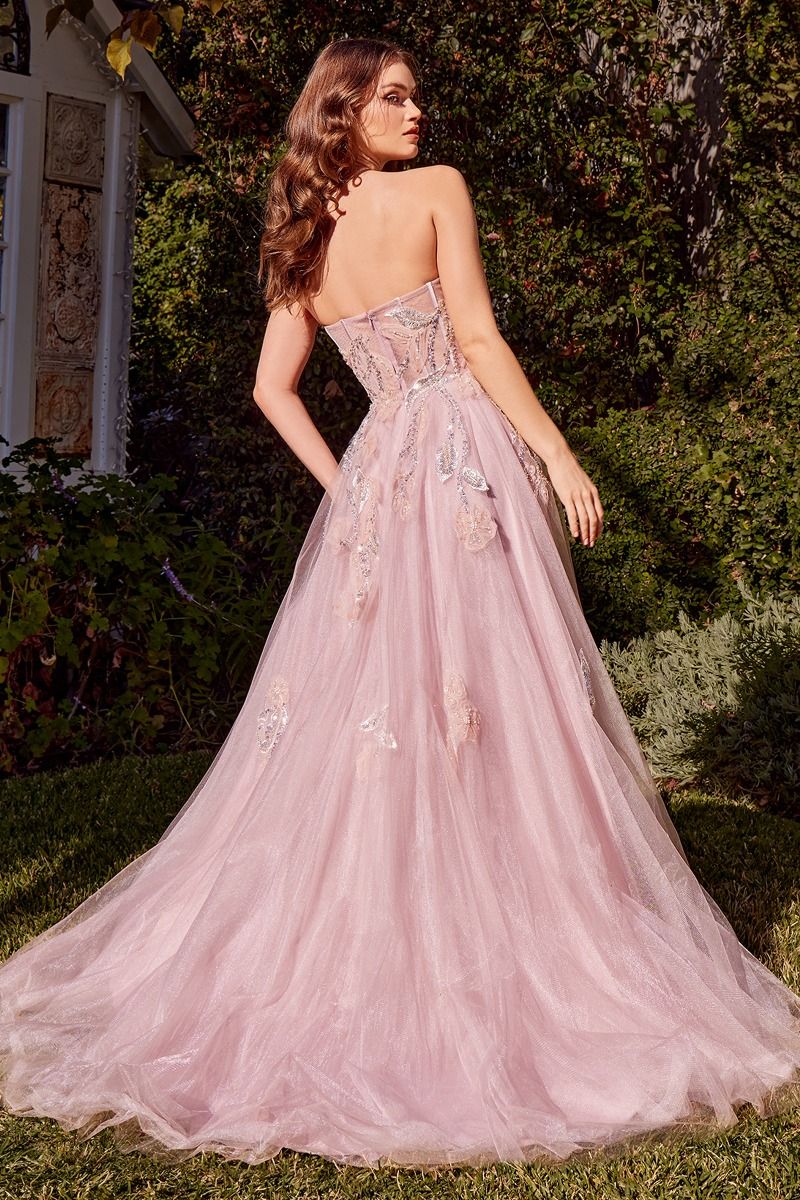 Strapless A-Line Leg Slit Formal Evening Gown by Andrea & Leo Couture - A1294 - Special Occasion
