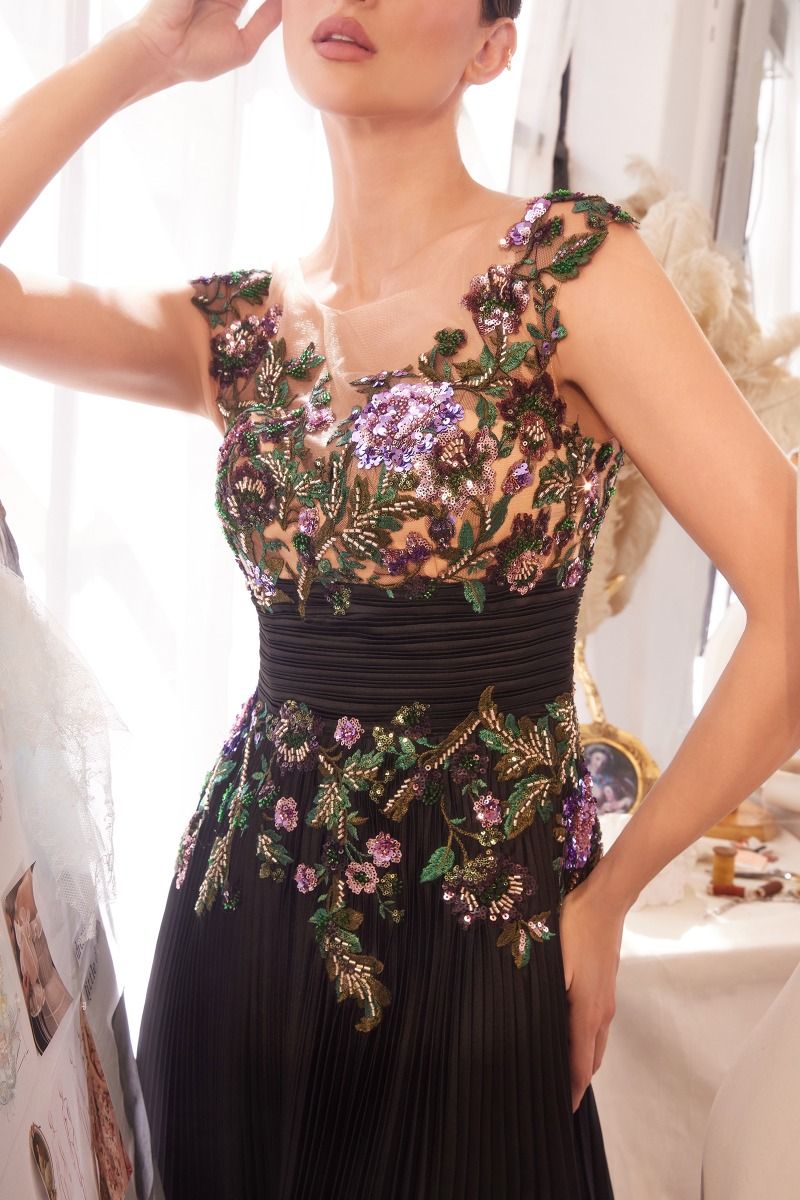 Embellished Satin A-Line Gown by Andrea and Leo A1355 - Special Occasion/Curves