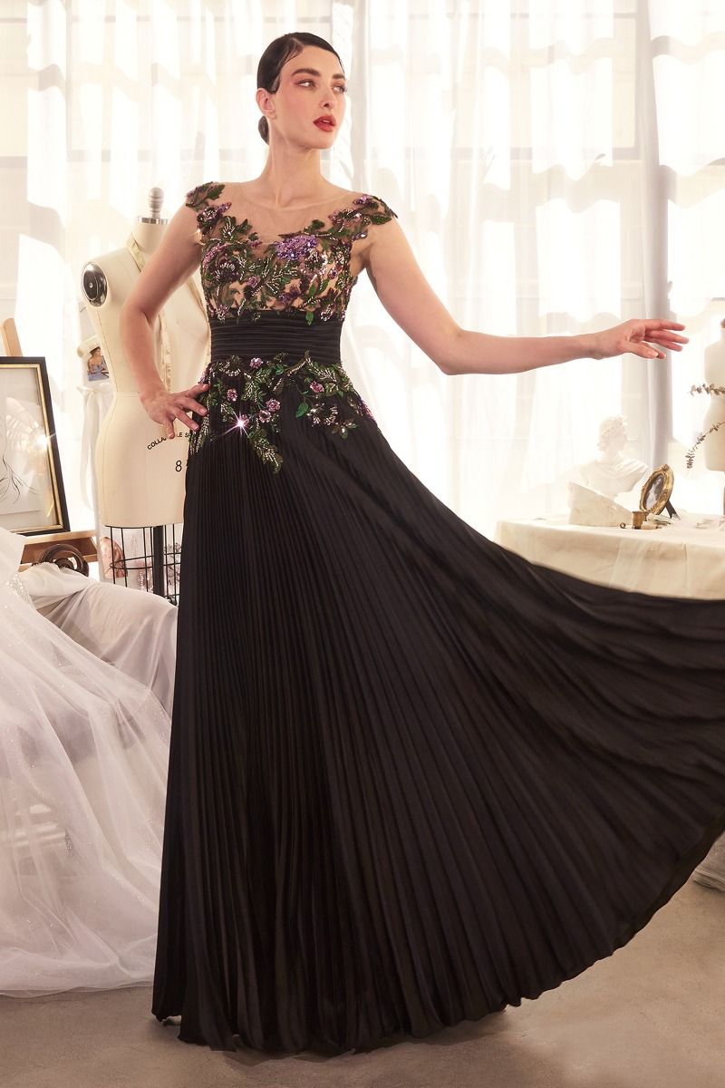 Embellished Satin A-Line Gown by Andrea and Leo A1355 - Special Occasion/Curves