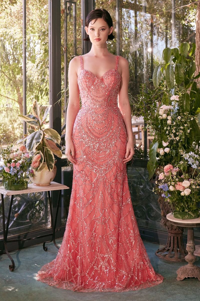 Sweetheart Neckline Beaded Tulle Gown by Andrea and Leo A1363