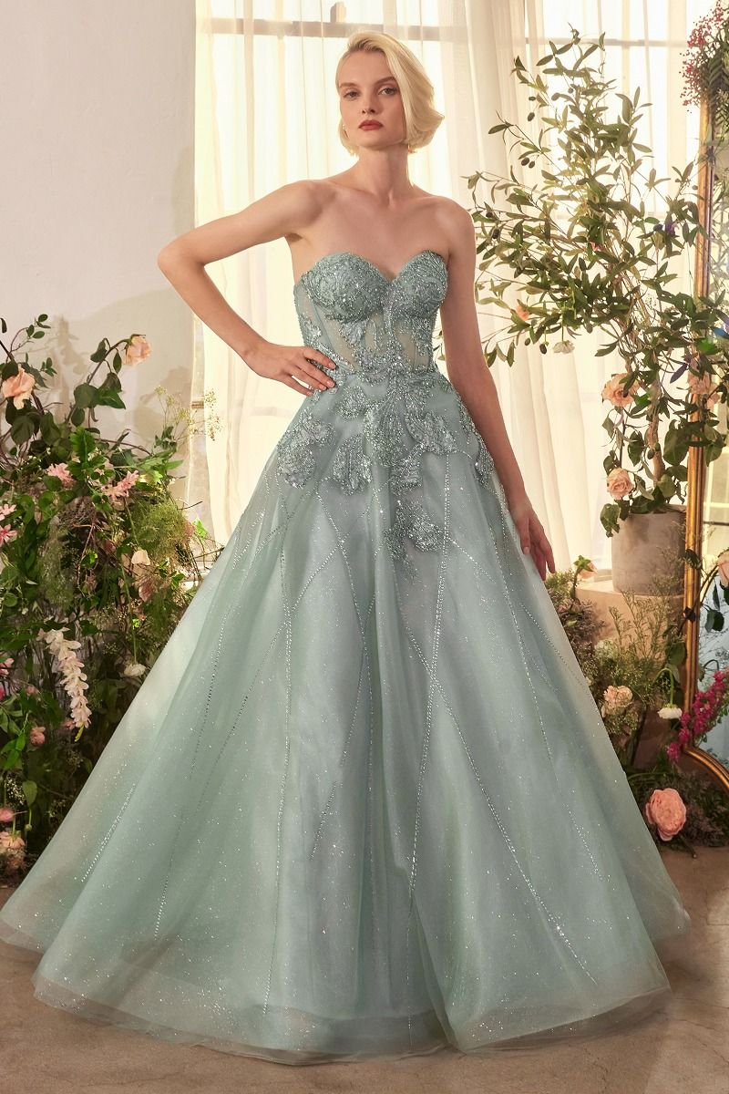 Strapless Layered Tulle A-Line Gown by Andrea and Leo A1387 - Special Occasion