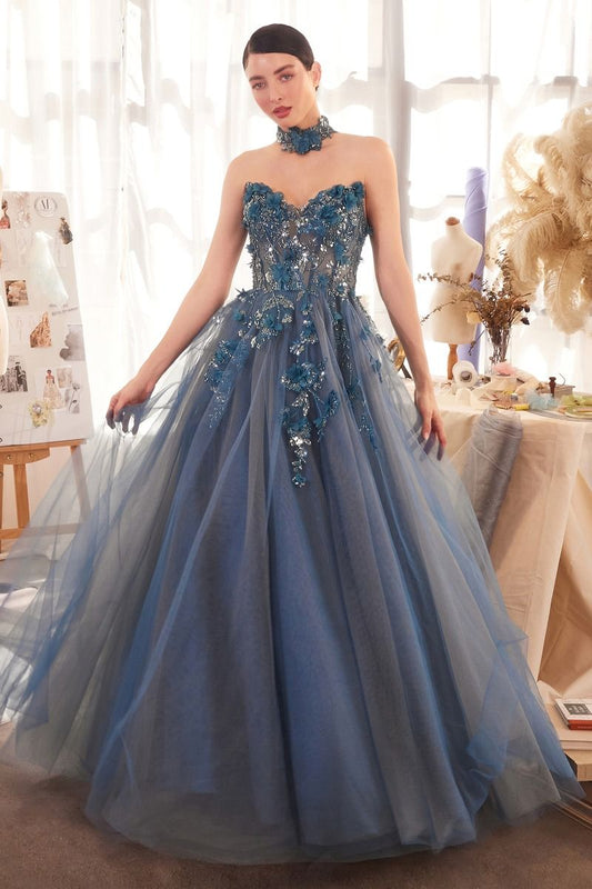 Strapless Sweetheart Neckline A-Line Gown by Andrea and Leo A1399 - Special Occasion/Curves