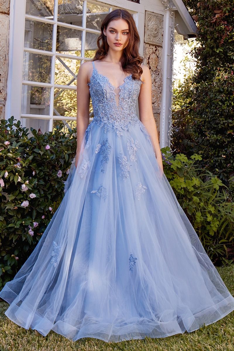 Layered Tulle Thin Straps A-Line Gown by Andrea and Leo A1417 - Special Occasion/curves