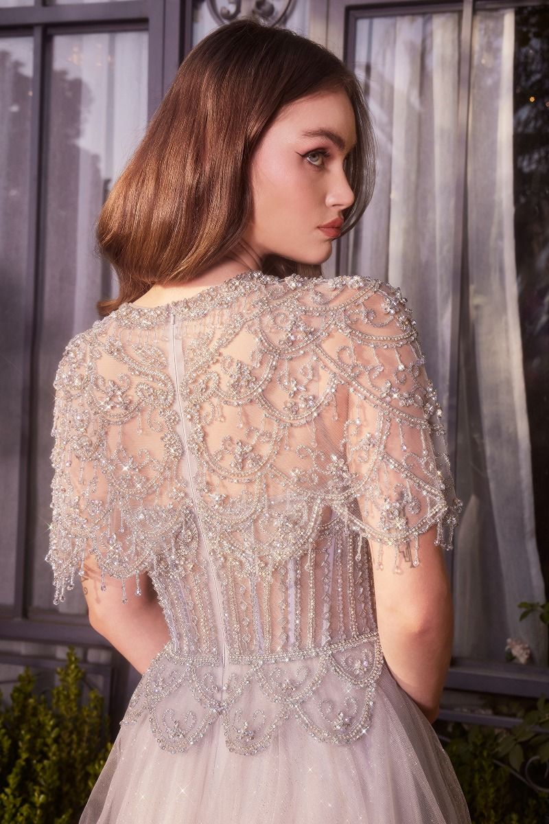 Embellished Bodice High Neckline Gown by Andrea and Leo A1444 - Special Occasion