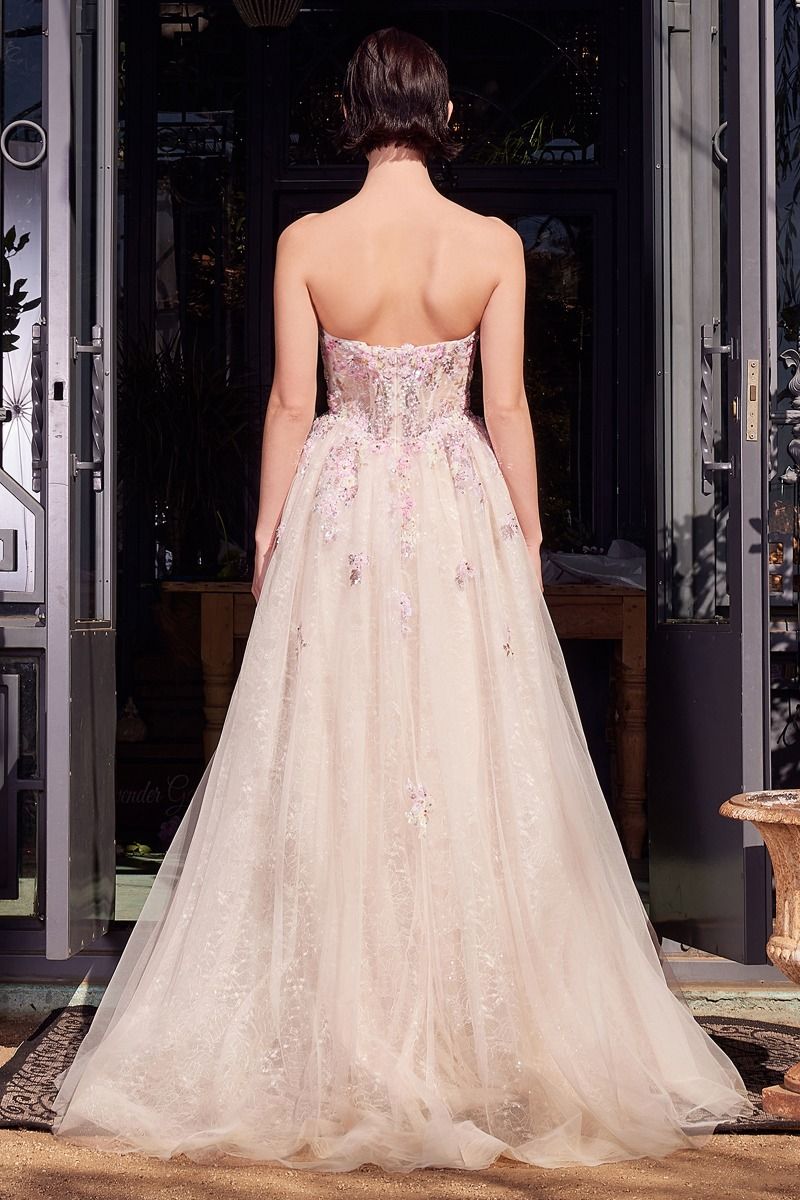 Strapless Sweetheart Neckline Tulle Gown by Andrea and Leo A1468 - Special Occasion
