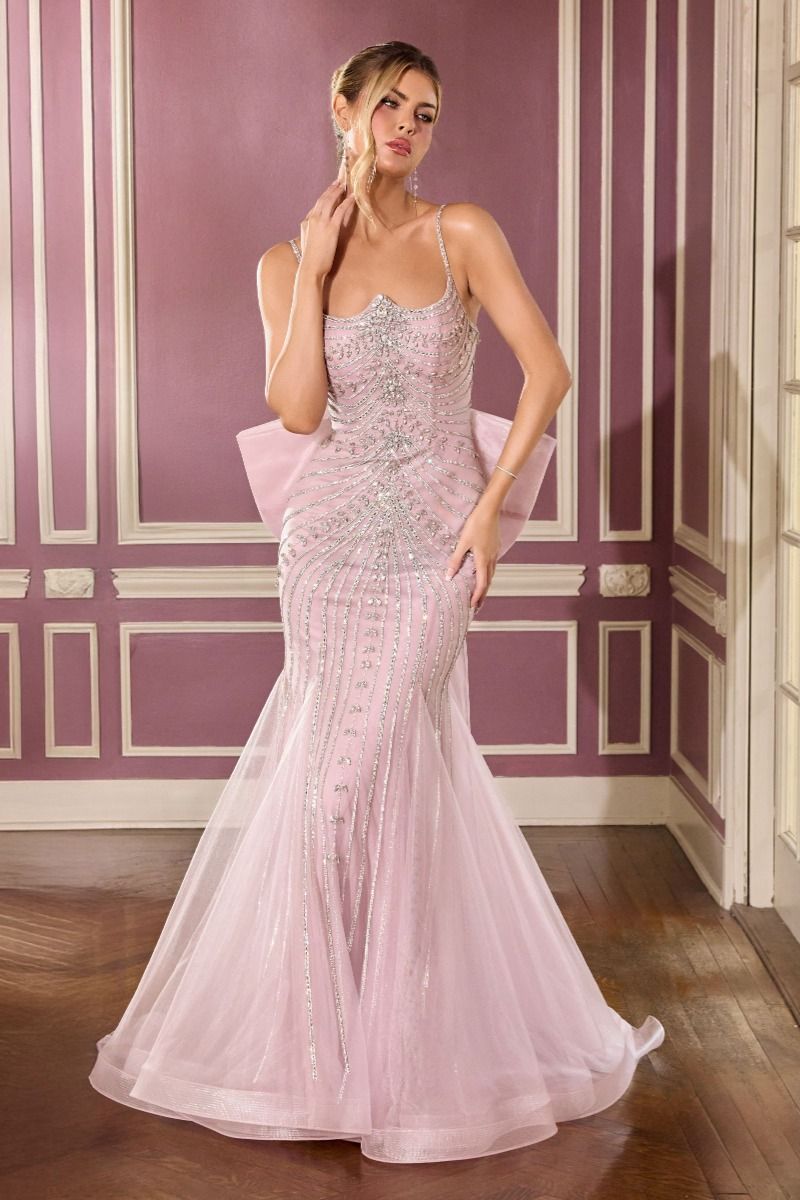Beaded Scoop Neckline Gown By Ladivine CB167 - Women Evening Formal Gown