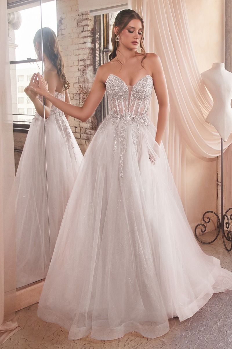 Strapless A-Line Bridal Gown by Cinderella Divine CD0230W