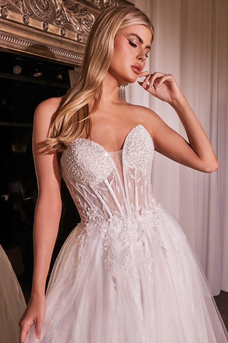Strapless A-Line Bridal Gown by Cinderella Divine CD0230W