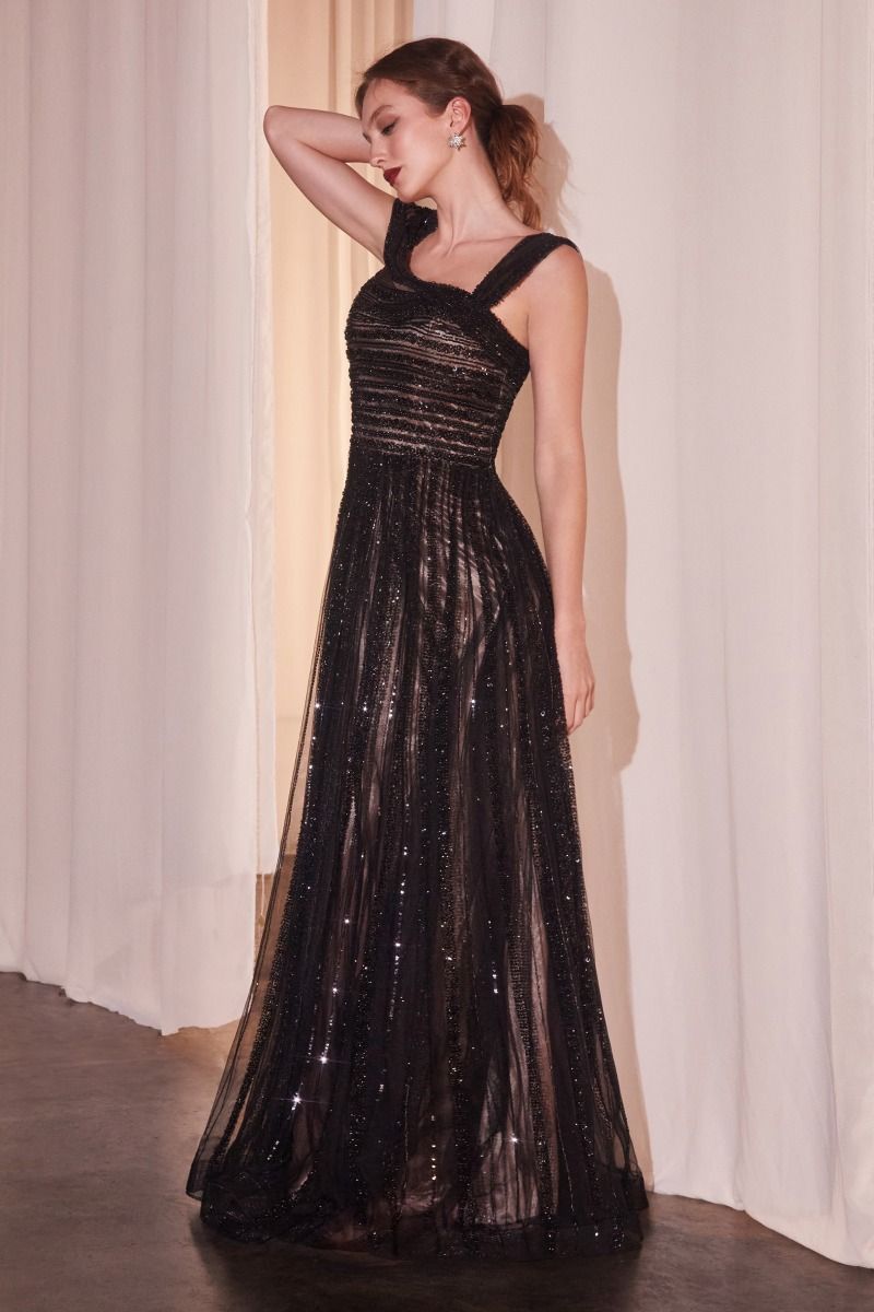Off The Shoulder A-Line Gown by Cinderella Divine CD0238 - Special Occasion/Curves