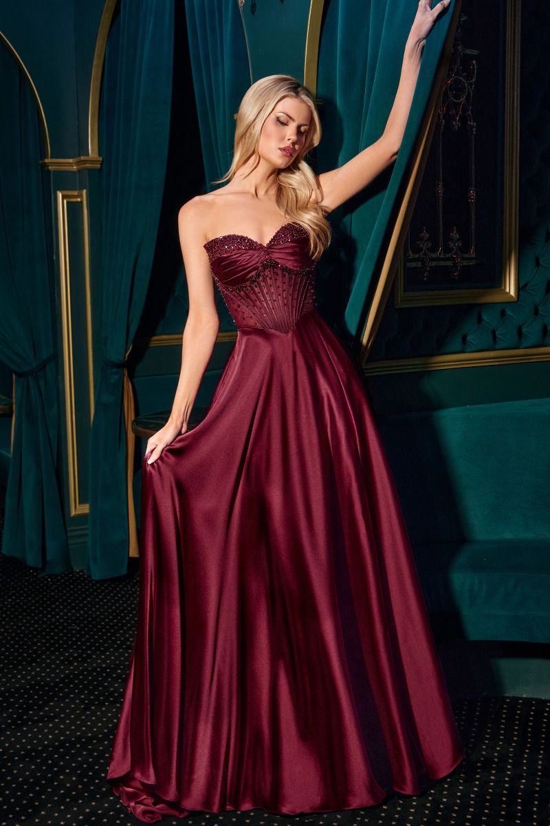 Off The Shoulder Sweetheart A-Line Gown By Ladivine CD297 - Women Evening Formal Gown - Special Occasion