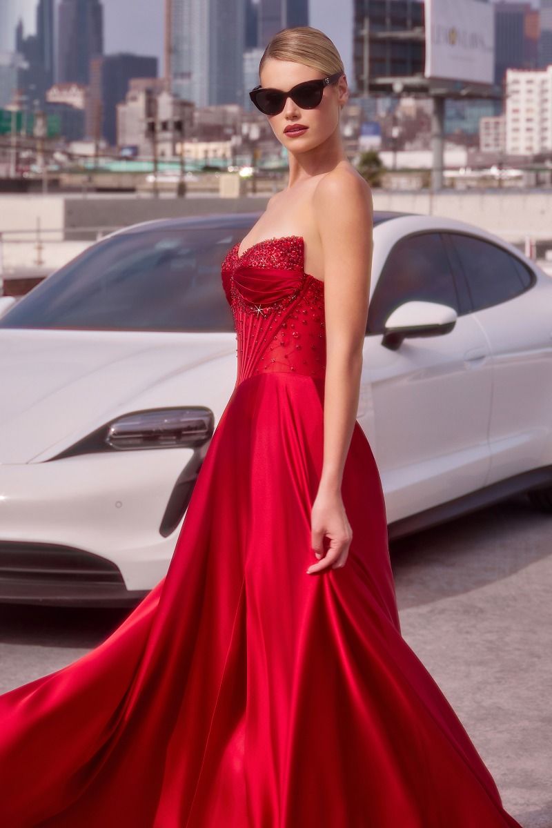 Off The Shoulder Sweetheart A-Line Gown By Ladivine CD297 - Women Evening Formal Gown - Special Occasion