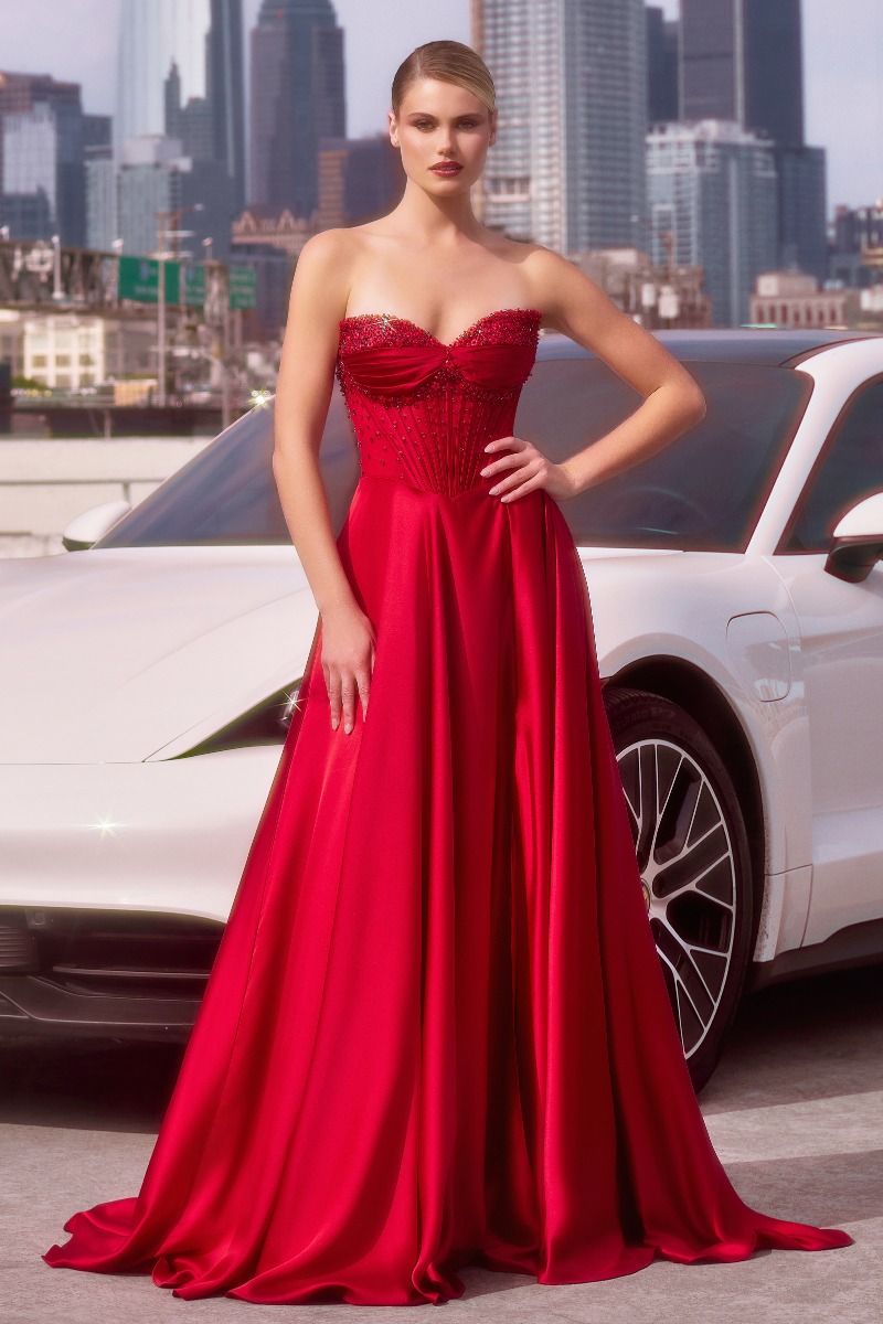 Off The Shoulder Sweetheart A-Line Gown By Ladivine CD297 - Women Evening Formal Gown - Special Occasion