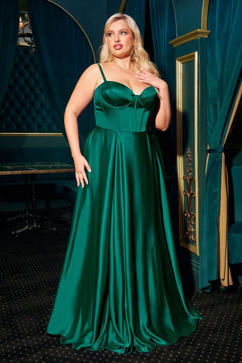 Sweetheart Neckline A-Line Gown By Ladivine CD337C - Women Evening Formal Gown - Curves