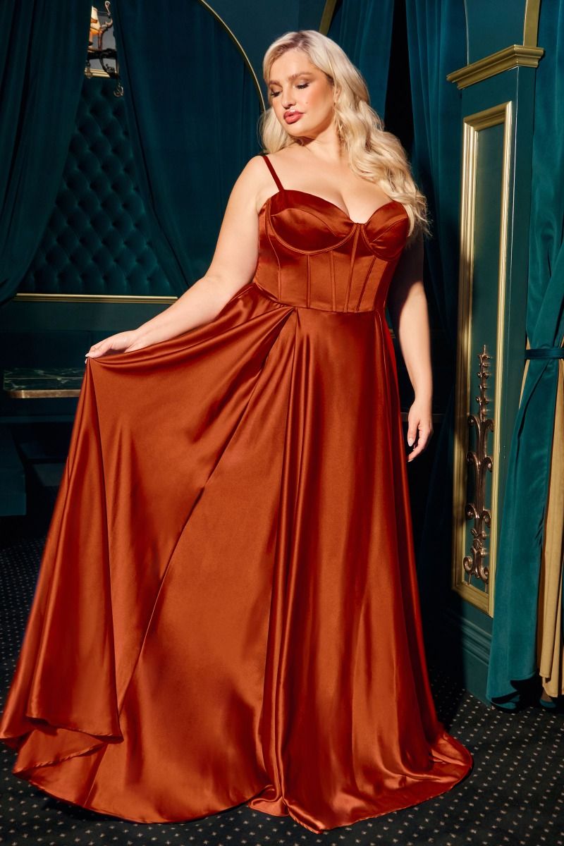 Sweetheart Neckline A-Line Gown By Ladivine CD337C - Women Evening Formal Gown - Curves