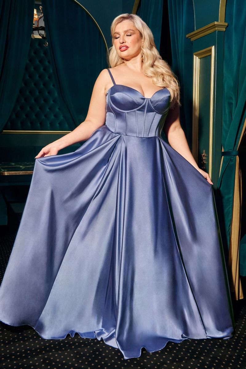 Sweetheart Neckline A-Line Gown By Ladivine CD337C - Women Evening Formal Gown - Curves