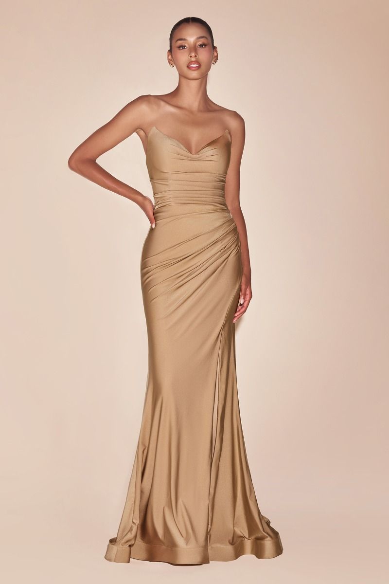 Strapless Pointed V-Neckline Gown by Cinderella Divine CD791 - Special Ariststyles Strapless Pointed V-Neckline Gown by Cinderella Divine CD791 - Special Ariststyles