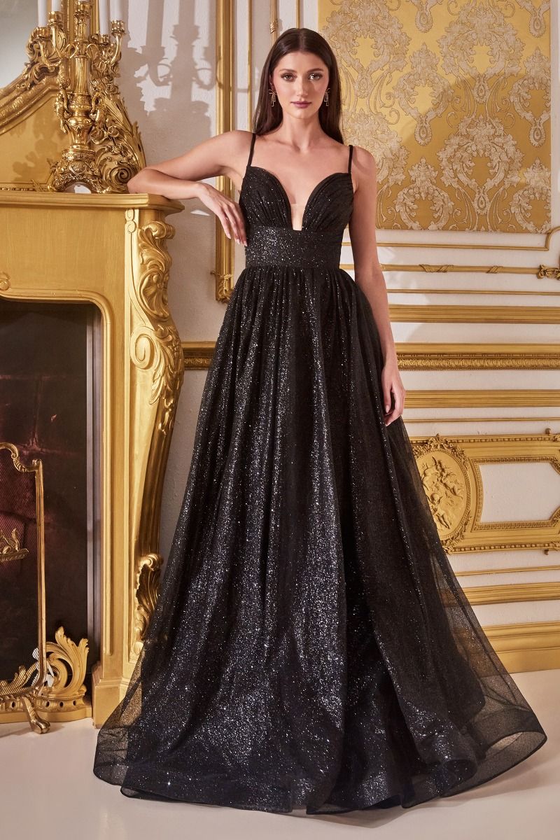 Sexy Layered Glitter Tulle Ball Gown with Slit - Women Formal Gown By Ladivine CD996 - Special Occasion/Curves
