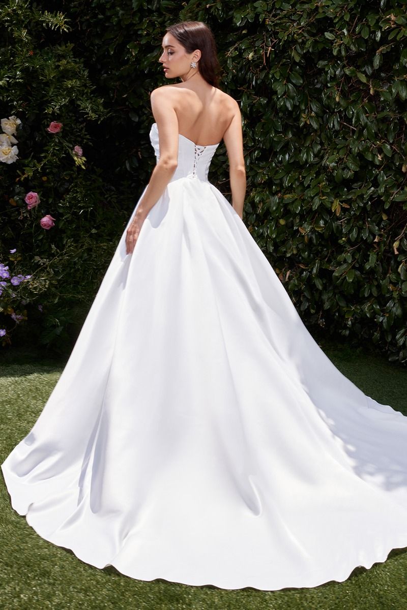 Strapless Sweetheart Neckline A-Line Gown by Cinderella Divine CDS512W
