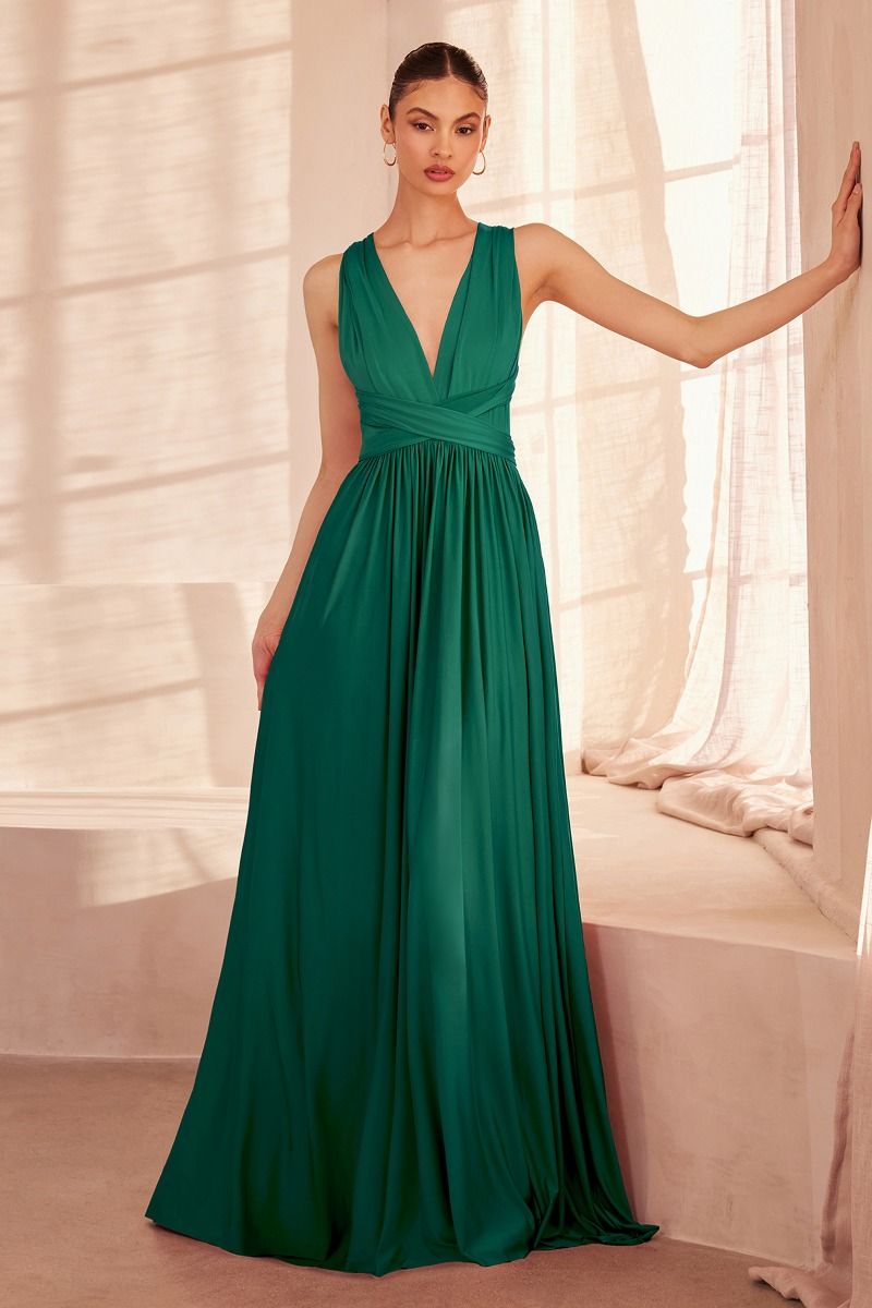 Versatile Neckline A-Line Gown By Amoris CV01P - Women Evening Formal Gown - Special Occasion