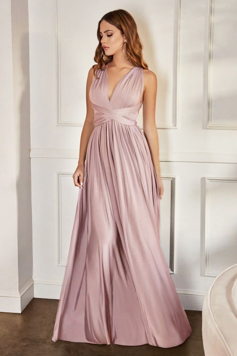 Versatile Neckline A-Line Gown By Amoris CV01P - Women Evening Formal Gown - Special Occasion