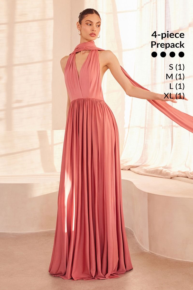 Versatile Neckline A-Line Gown By Amoris CV01P - Women Evening Formal Gown - Special Occasion