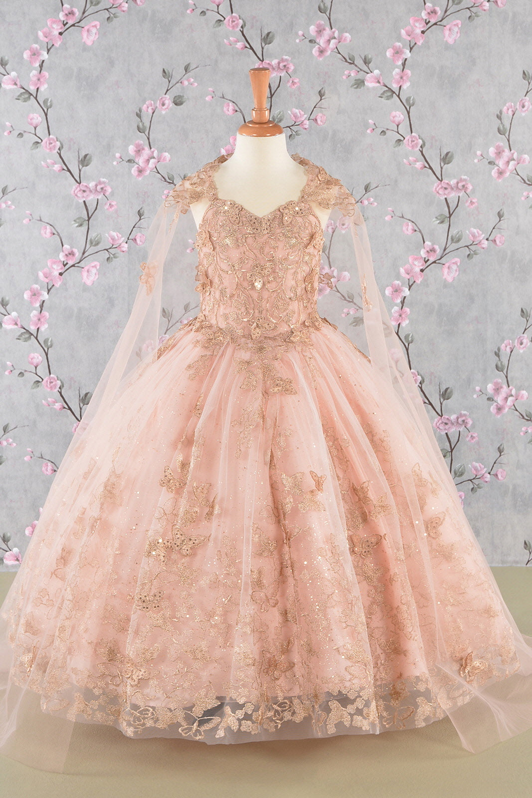 Butterfly Sequin Sweetheart Neckline Kids Mini Quince Dress by Elizabe Ariststyles Butterfly Sequin Sweetheart Neckline Kids Mini Quince Dress by Elizabe Ariststyles