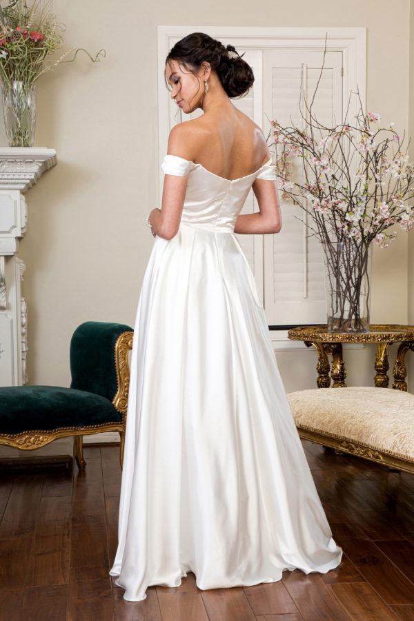 Elizabeth K - GL1908 - Cut-Away Shoulder A-Line Bridal Gown