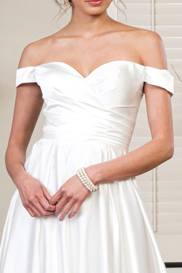 Elizabeth K - GL1908 - Cut-Away Shoulder A-Line Bridal Gown