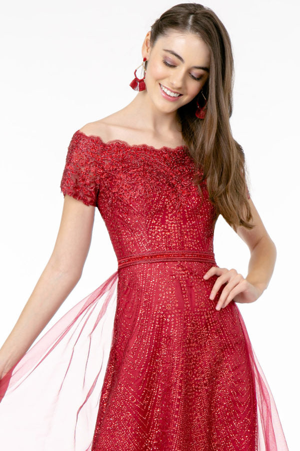 Off The Shoulder A-Line Dress by Elizabeth K - GL2942 - Special Occasion/Curves