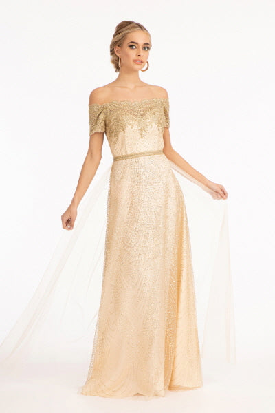 Off The Shoulder A-Line Dress by Elizabeth K - GL2942 - Special Occasion/Curves