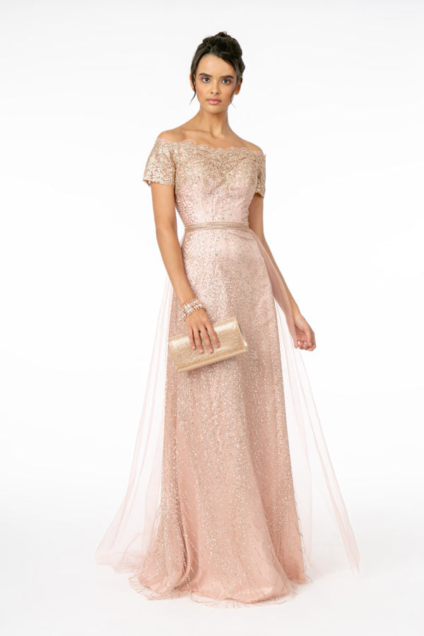 Off The Shoulder A-Line Dress by Elizabeth K - GL2942 - Special Occasion/Curves