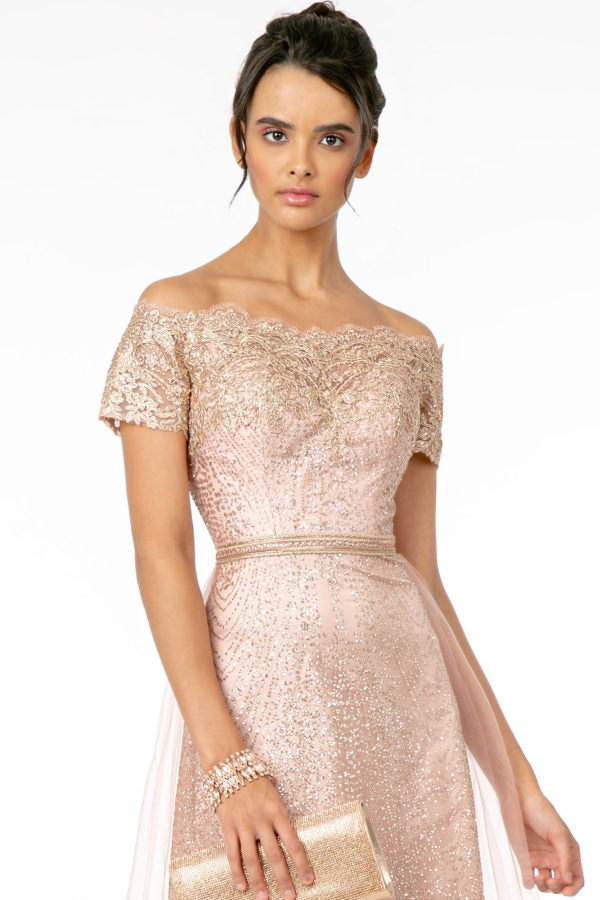 Off The Shoulder A-Line Dress by Elizabeth K - GL2942 - Special Occasion/Curves
