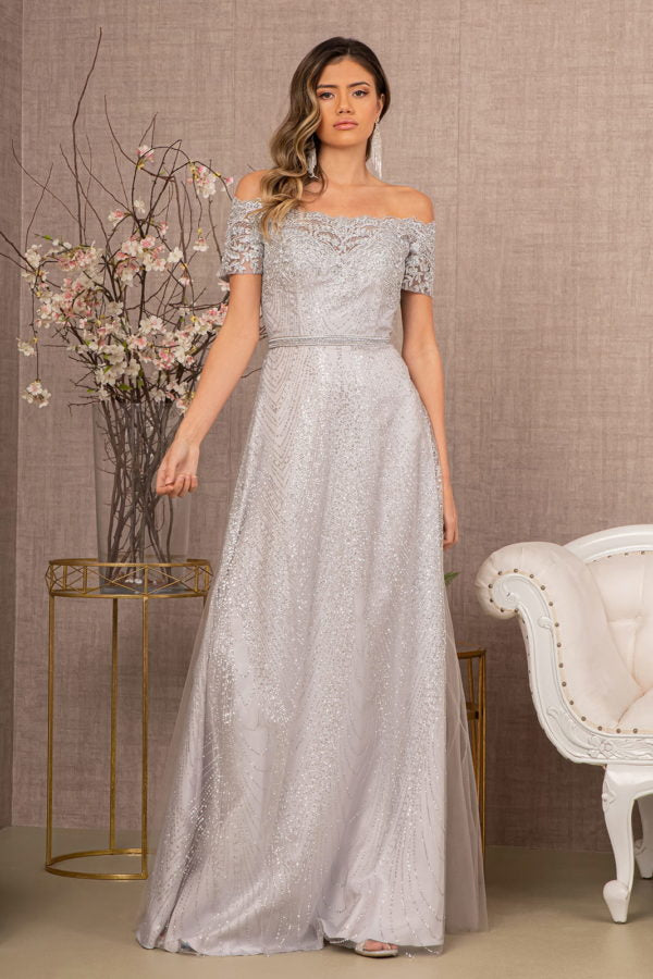 Off The Shoulder A-Line Dress by Elizabeth K - GL2942 - Special Occasion/Curves