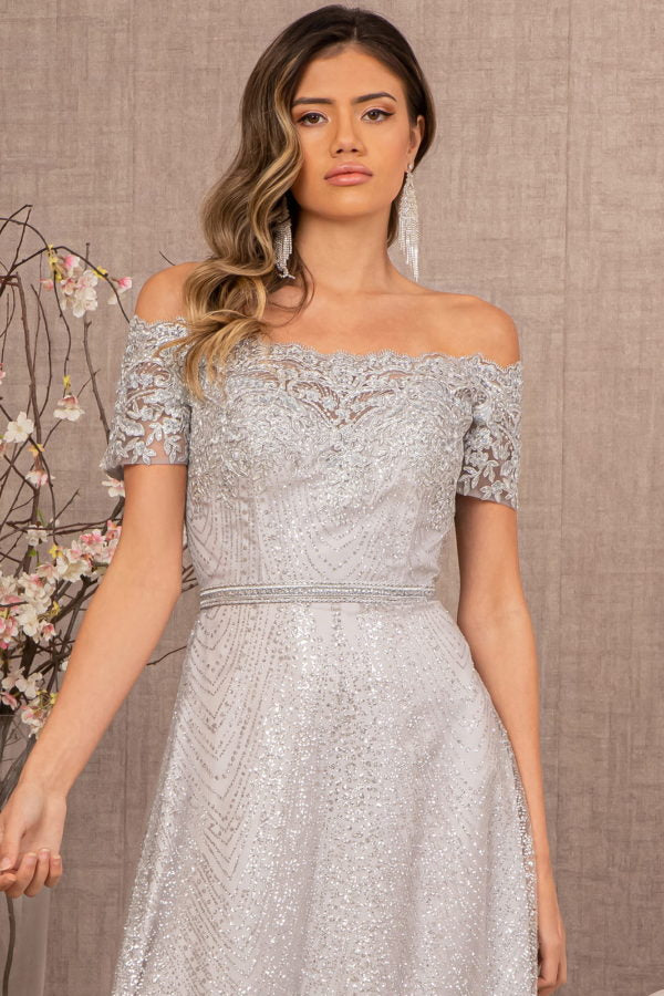 Off The Shoulder A-Line Dress by Elizabeth K - GL2942 - Special Occasion/Curves