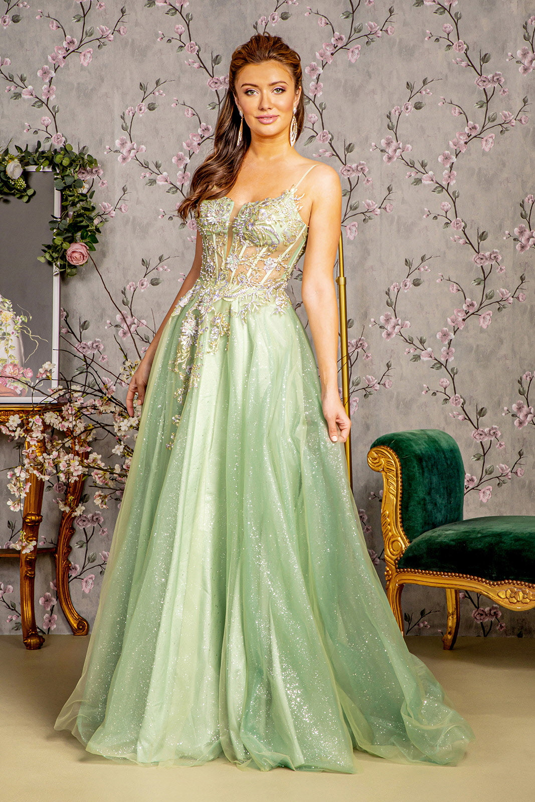 GLS by Gloria GL3377 Prom Dress - Sage | NewYorkDress GLS by Gloria GL3377 Prom Dress - Sage | NewYorkDress