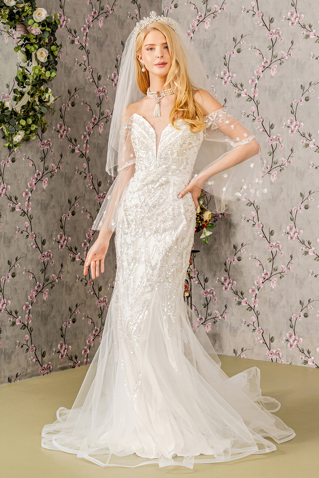 sweetheart sequin wedding dress T252070 Zoey